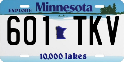 MN license plate 601TKV