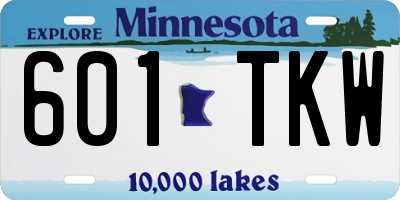 MN license plate 601TKW