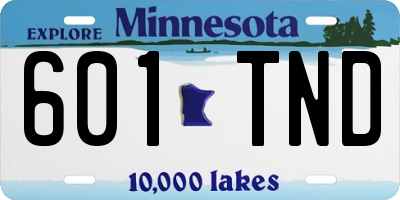MN license plate 601TND