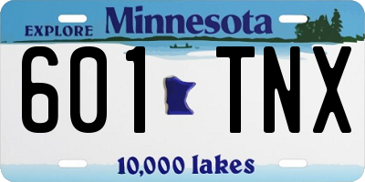 MN license plate 601TNX