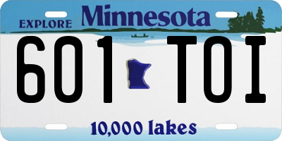 MN license plate 601TOI