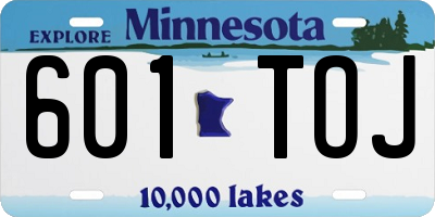 MN license plate 601TOJ