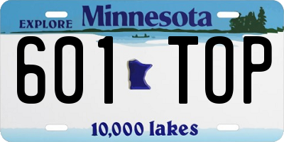 MN license plate 601TOP