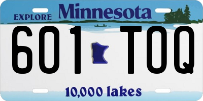 MN license plate 601TOQ