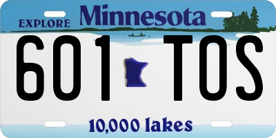 MN license plate 601TOS