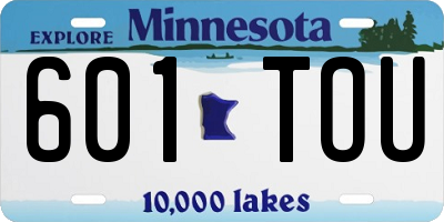 MN license plate 601TOU