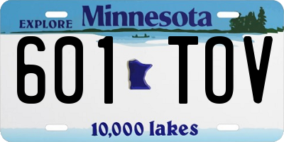 MN license plate 601TOV