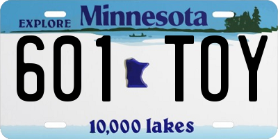 MN license plate 601TOY