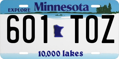 MN license plate 601TOZ