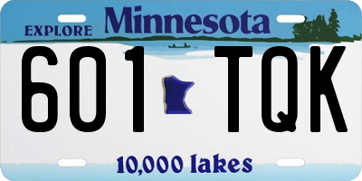 MN license plate 601TQK