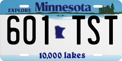 MN license plate 601TST