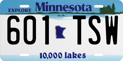 MN license plate 601TSW