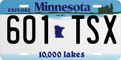 MN license plate 601TSX