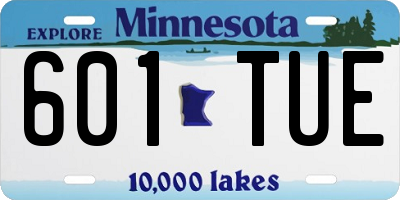 MN license plate 601TUE