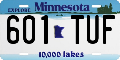 MN license plate 601TUF