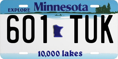 MN license plate 601TUK