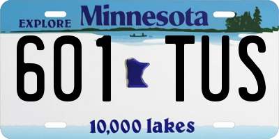 MN license plate 601TUS