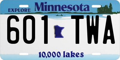 MN license plate 601TWA
