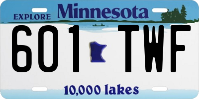 MN license plate 601TWF