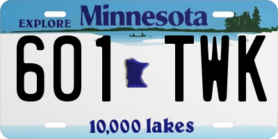 MN license plate 601TWK