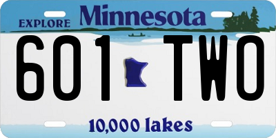 MN license plate 601TWO