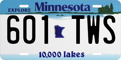 MN license plate 601TWS