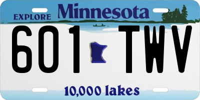 MN license plate 601TWV