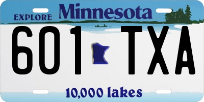 MN license plate 601TXA