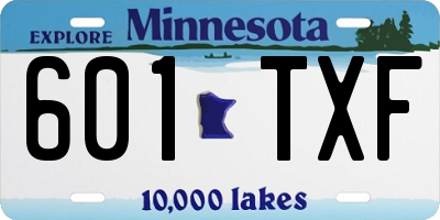 MN license plate 601TXF