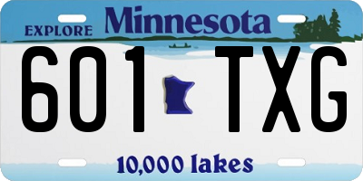 MN license plate 601TXG