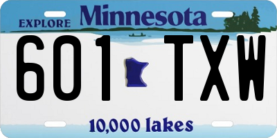 MN license plate 601TXW