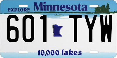 MN license plate 601TYW