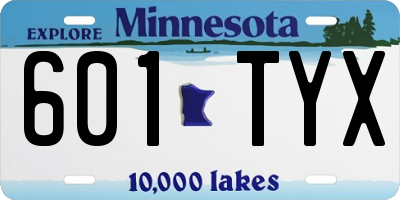 MN license plate 601TYX