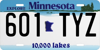 MN license plate 601TYZ