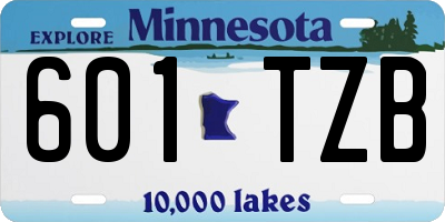 MN license plate 601TZB