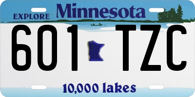 MN license plate 601TZC