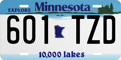 MN license plate 601TZD