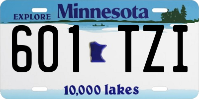 MN license plate 601TZI