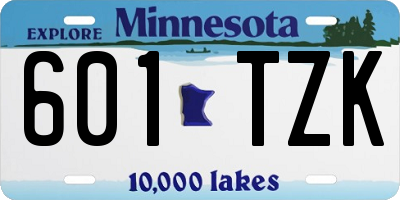 MN license plate 601TZK
