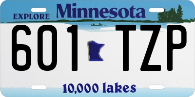 MN license plate 601TZP