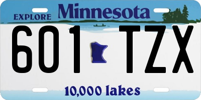 MN license plate 601TZX