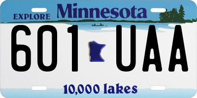 MN license plate 601UAA