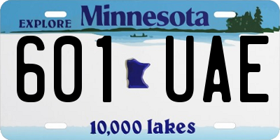 MN license plate 601UAE