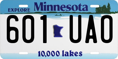 MN license plate 601UAO
