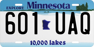 MN license plate 601UAQ