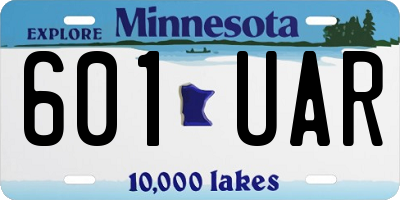 MN license plate 601UAR