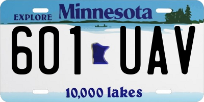 MN license plate 601UAV