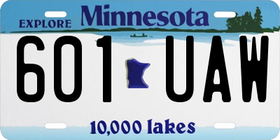 MN license plate 601UAW