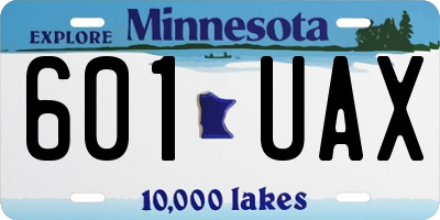 MN license plate 601UAX