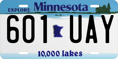MN license plate 601UAY